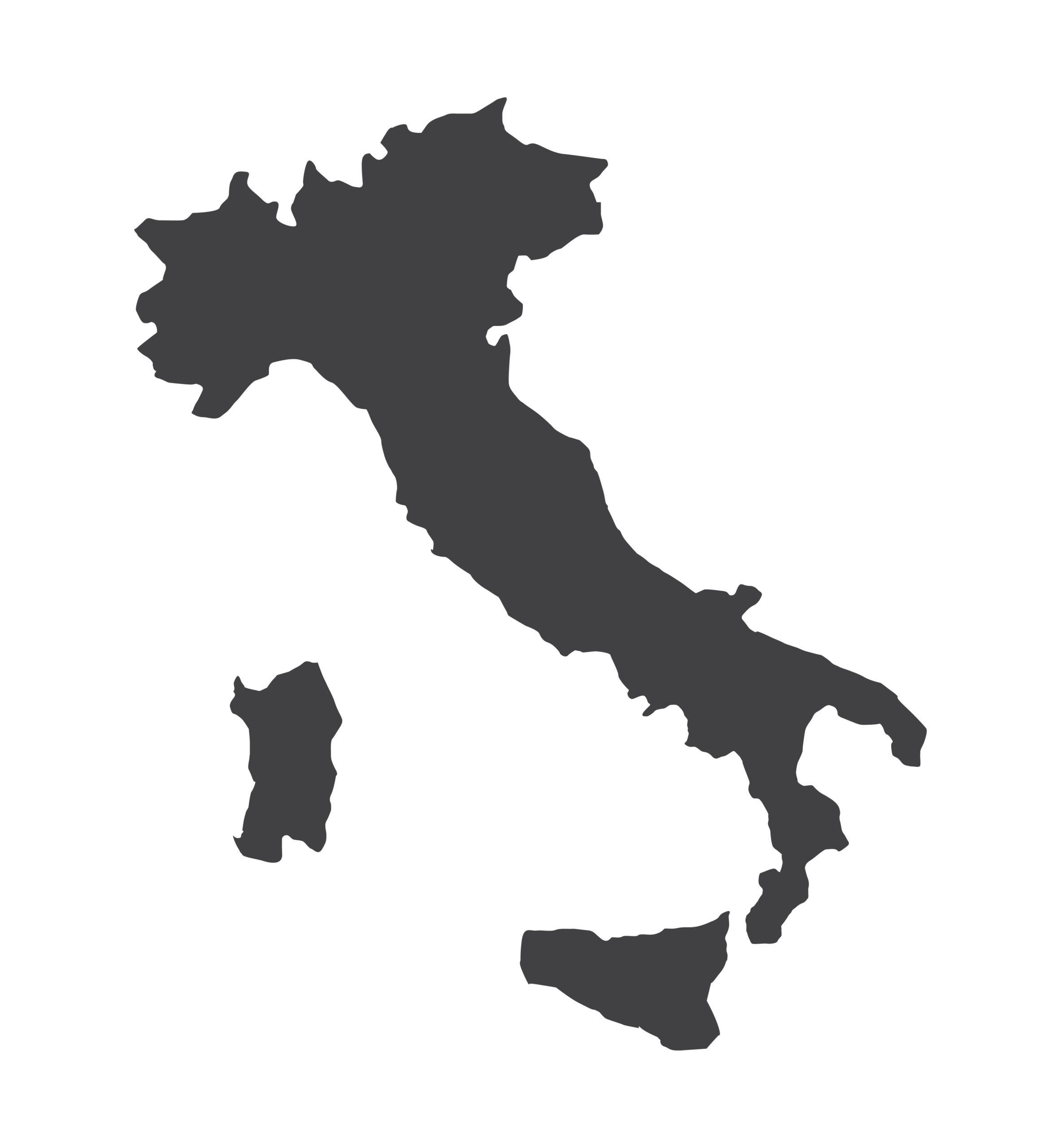 italy map isolated silhouette